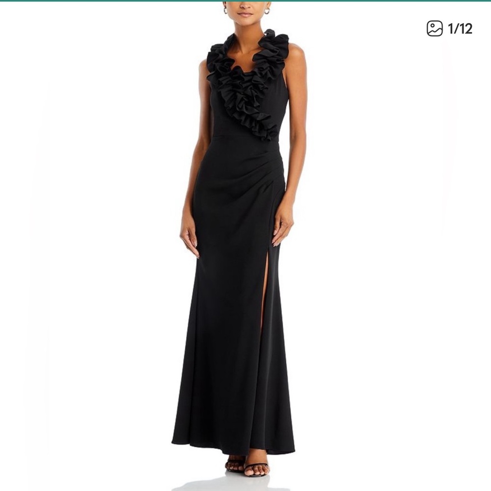 Aqua Elegant Black Maxi Dress